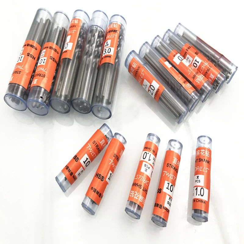 10 Chiếc 0.5 Đến 5.2Mm HSS 4241 Xoắn Mỹ Khoan Thẳng Vít Khoan Micro Thẳng Vỏ Gỗ Dụng Cụ khoan Điện Mũi Khoan Xoắn
