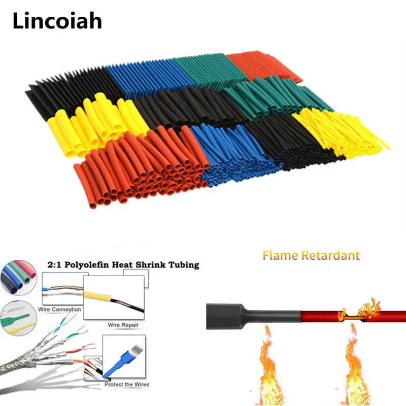 164 Cái/bộ Nhiệt Ống Bộ Cách Nhiệt Sleeving Termoretractil Polyolefin Bị Thu Hẹp Các Loại Ống Co Nhiệt Dây Cáp