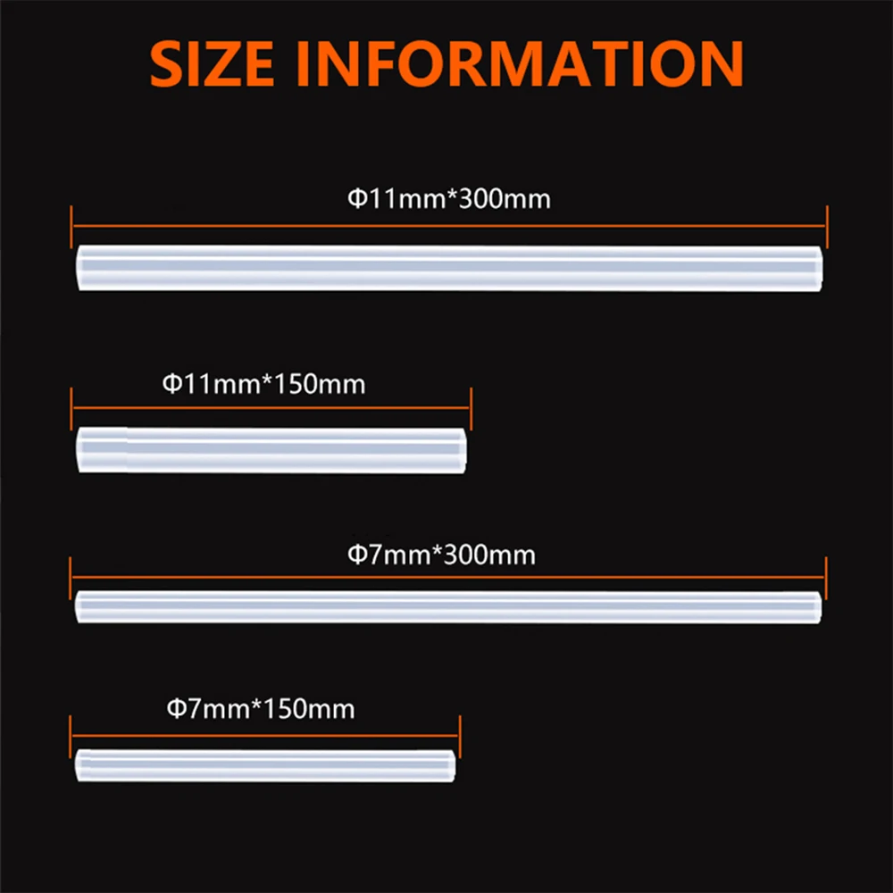 10/50 Miếng Nóng Keo Trong Suốt 11Mm 7Mm Thanh Keo Silicon Cao Cấp Độ Nhớt Tăng Cường Độ Bám