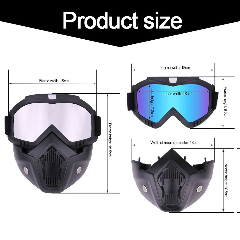 Ochronna maska motocyklowa Zdejmowana pełna twarz Taktyczny kask motocyklowy Gogle Jazda Motocross Okulary Moto Akcesoria