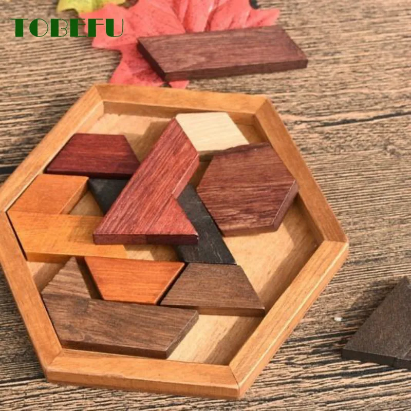 Puzzle in legno a forma geometrica Puzzle per bambini Rompicapo Giocattoli in legno non tossico per bambini educativi