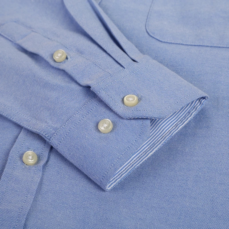 Camisa Oxford de algodón S ~ 6XL para hombre, camisas informales a rayas a cuadros de manga larga, camisa de trabajo con botones de ajuste Regular y bolsillo para hombre