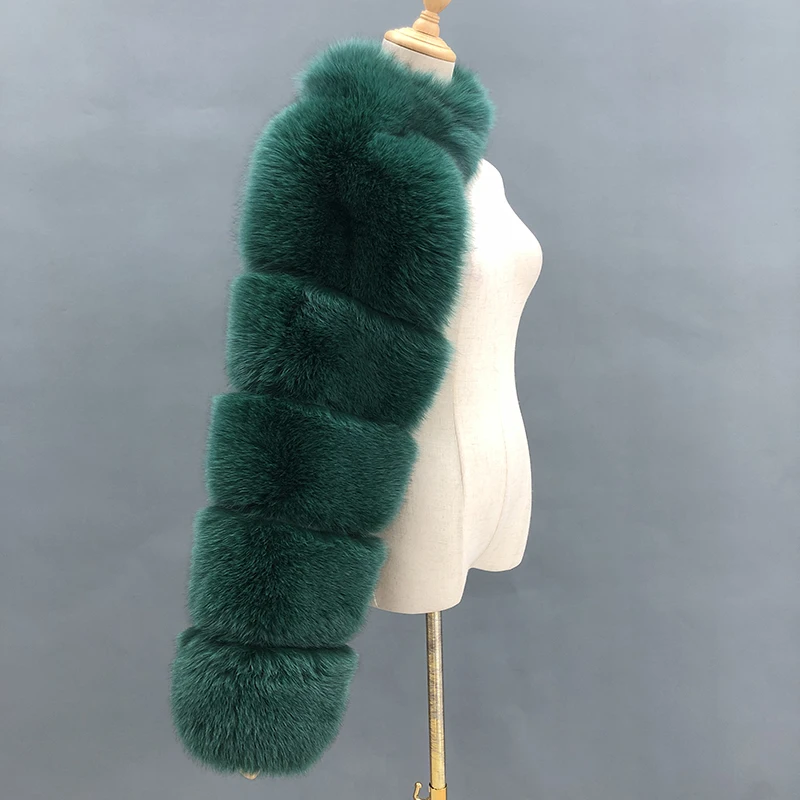 Pelz Ärmel Frauen Mode Luxus Echt fuchs Pelzmantel Einarm Neuankömmling