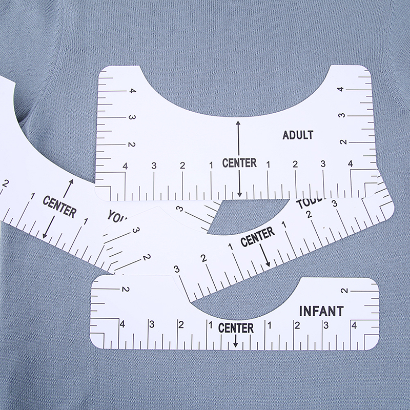 5 Teile/satz T-Shirt Ausrichtung Lineal Für Führung T-shirt Messung Lineal Mit Größe Diagramm DIY Zeichnung Vorlage Handwerk Werkzeug Ausarbeitung