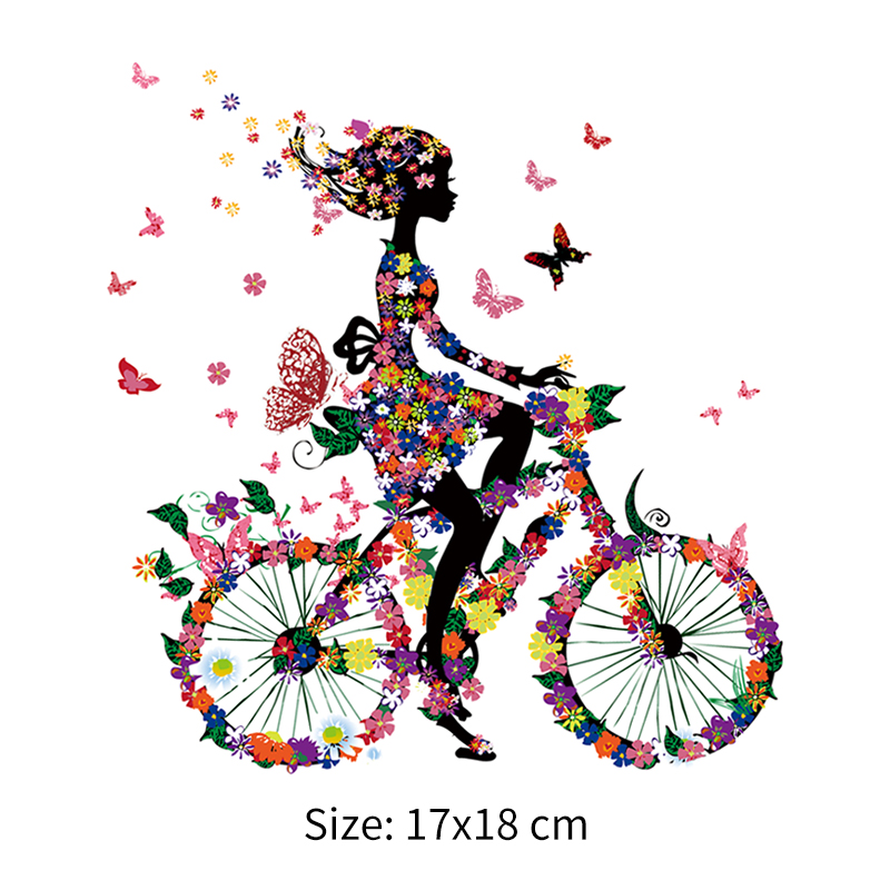 Parches de mariposa para bicicleta, pegatinas de vinilo lavables de transferencia de calor, apliques de hierro