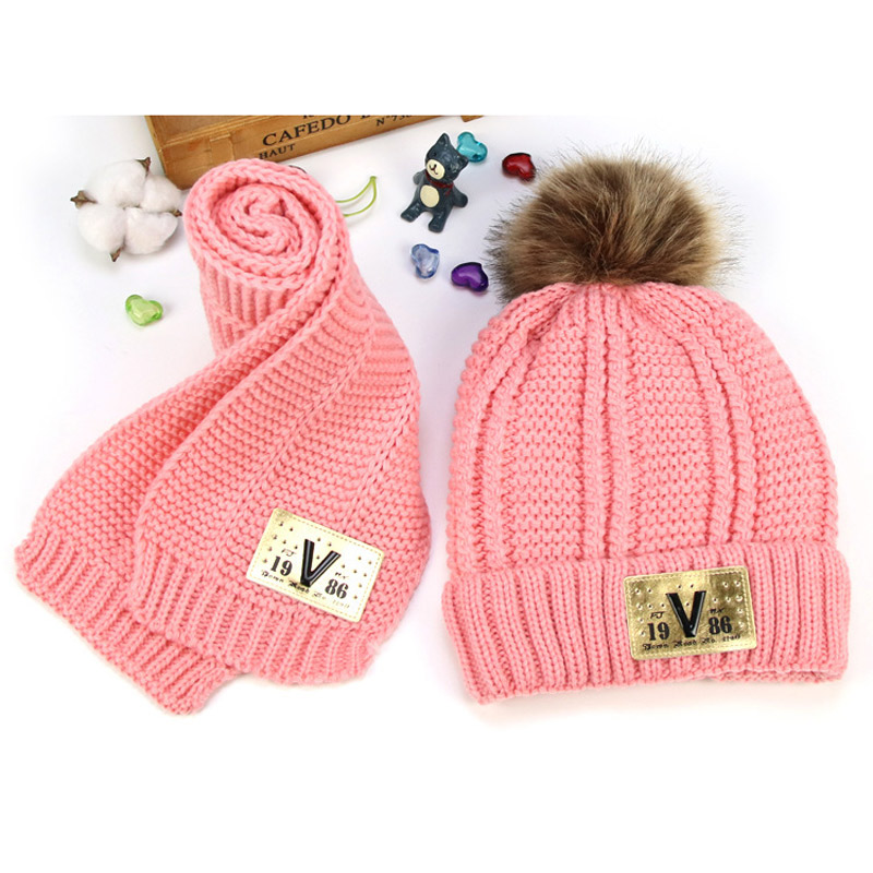 Conjunto de gorro e cachecol de malha, 2 peças, gorro e cachecol para crianças de 3 a 10 anos, azul, vermelho, amarelo, rosa, preto