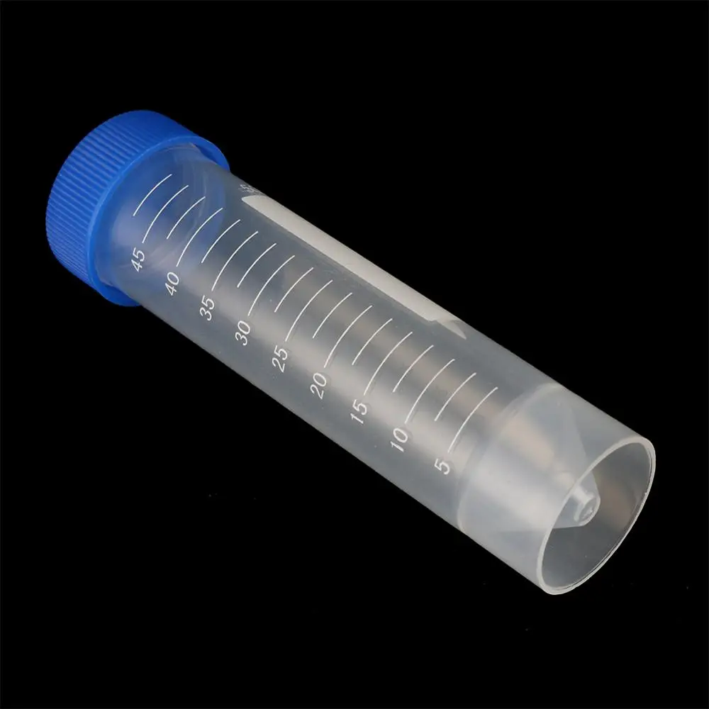 New 20 Pcs 50ml Screw Cap Flat Bottom Centrifuge Tube Plastic Centrifugal Tubes with Scale Free-standing Laboratory Supplies