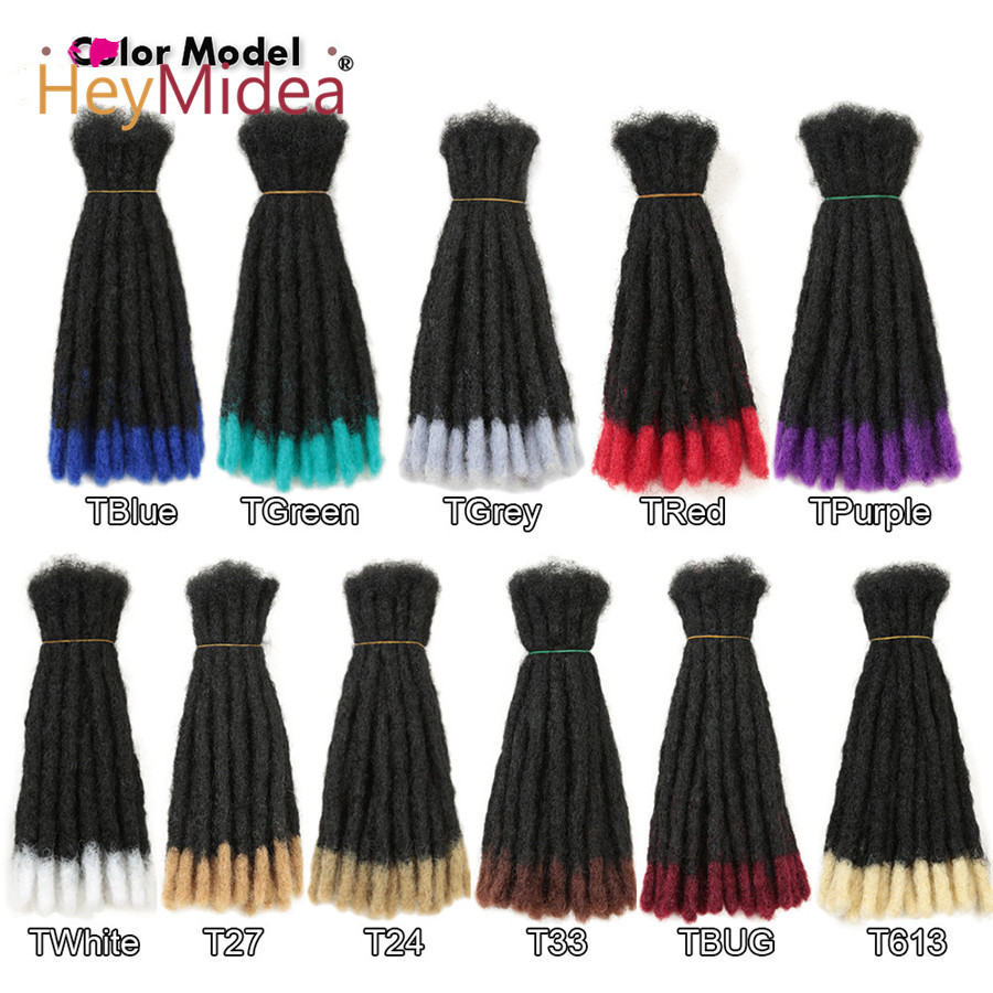 10 Inch Tổng Hợp Móng Gẩy Dày Móc Thắt Bím Tóc Handmade Locs Hip-Hop Phong Cách Dành Cho Nam Và Nữ Ombre Bện Tóc Giả phần Mở Rộng Ông