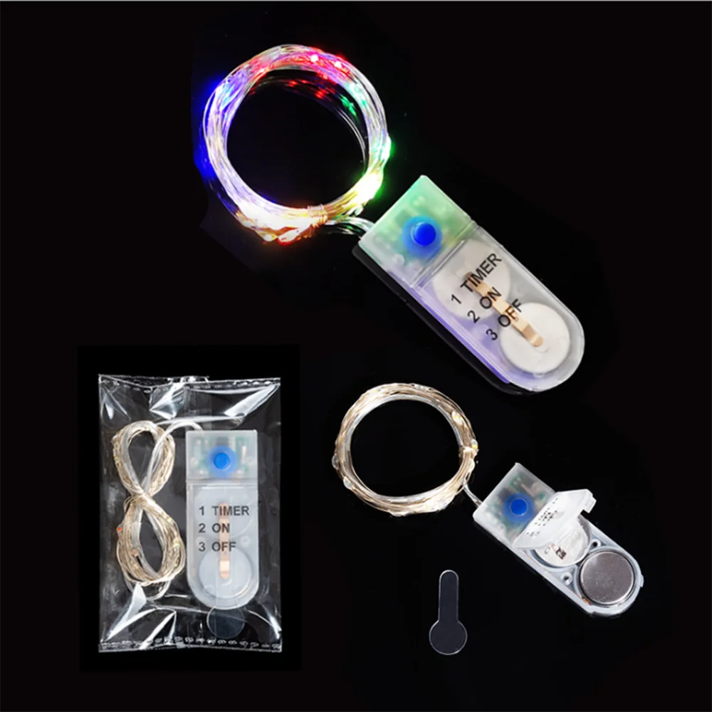Thông Minh Thời Gian Mới Pin Nút Dây Đèn Giáng Sinh Hộp Quà Tặng Trang Trí Phòng Hoa Đèn LED Trang Trí Thời Gian Làm Việc 6 Giờ