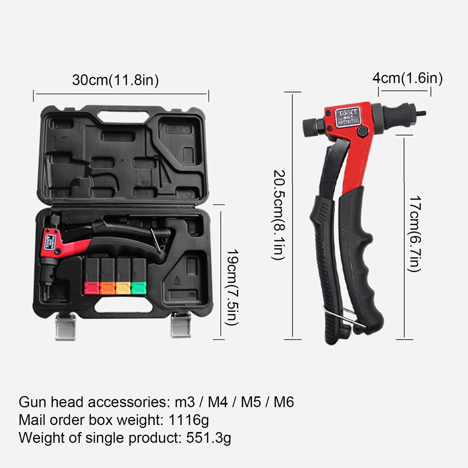 SUBAO คู่มือ Rivet Gun Kit BT-603อ่อนนุช Rivet มือ Mandrels คู่มือ Riveters Nut ปืนสำหรับโลดโผน M3 M4 M5 M6 m8 M10