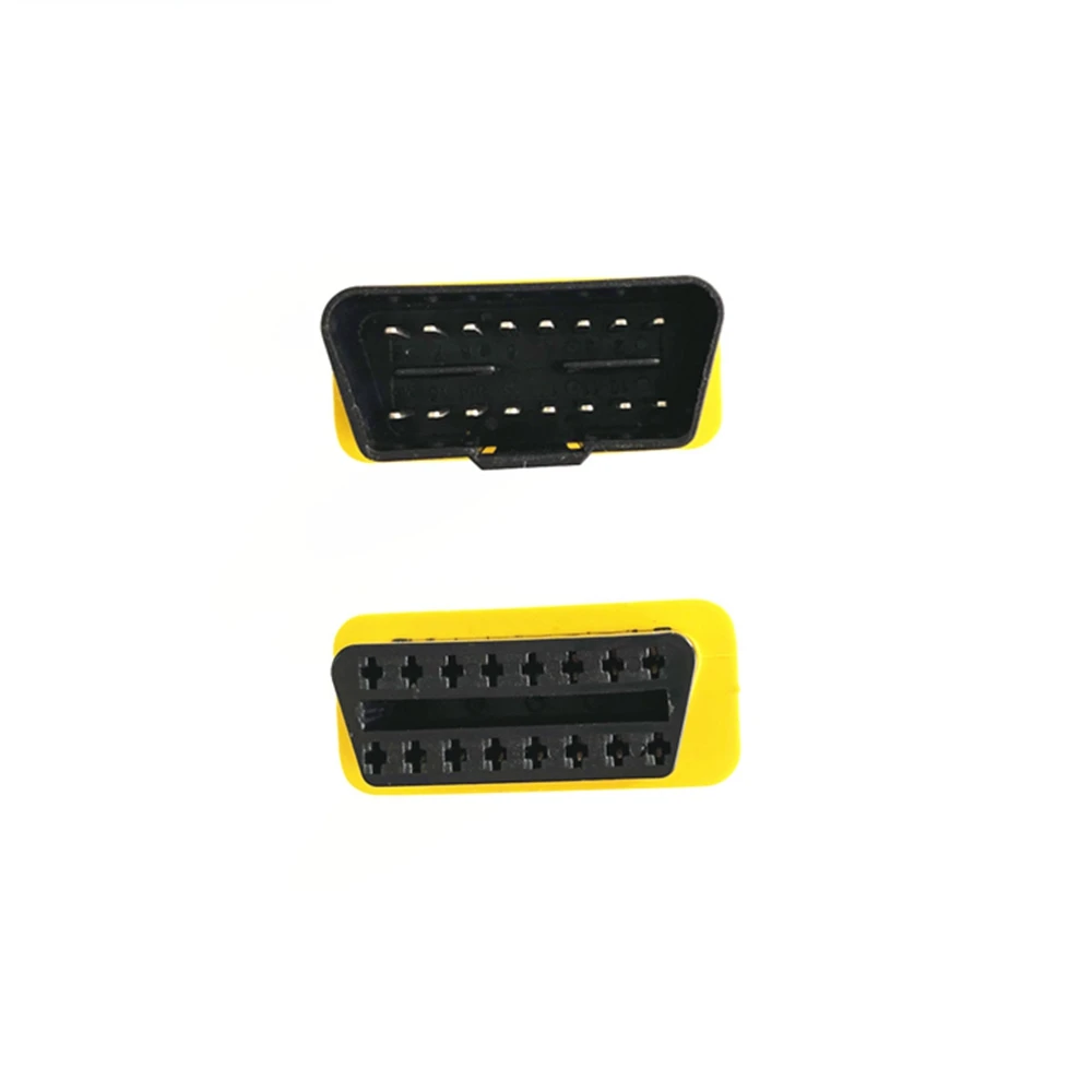 Cable de extensión OBD 2 amarillo 13CM macho a hembra uso 16 pines OBD 2 enchufe adaptador de extensión Cable conector divisor