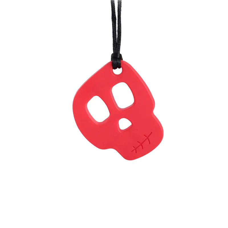 Mới Cho Bé Miếng Dán Đầu Lâu Nhai Vòng Cổ Silicone Cho Bé Miếng Dán Cảm Quan Chewelry Đồ Chơi Tự Kỷ Trị Liệu Dụng Cụ Đặc Biệt Cần ADHD