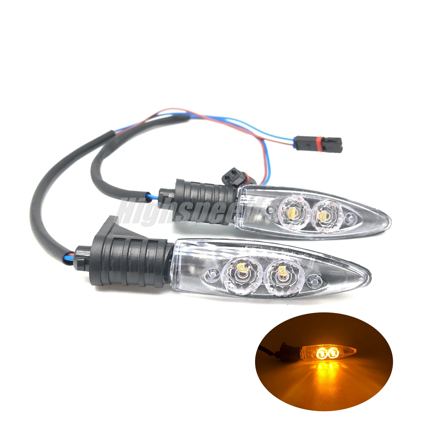 2 Buah Lampu Sinyal Belok LED Lampu Tanda Belok Depan Sepeda Motor Lampu Indikator Sinyal Belok Depan untuk BMW R1200GS ADV 2014-2017
