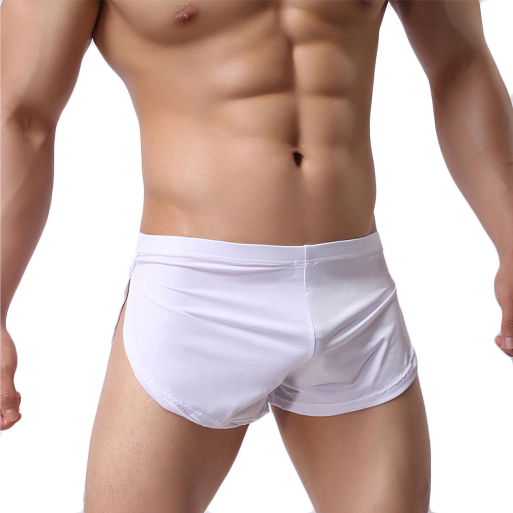 CLEVER-MENMODE Männliche Höschen Unterwäsche Boxer Atmungsaktive Männer Boxer Pyjamas Side Split Unterhose cueca homem Shorts Nachtwäsche