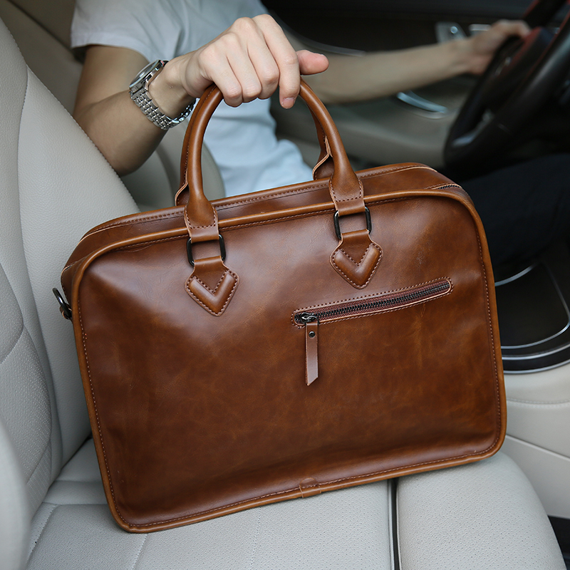 Bolsa de ombro crossbody masculina, pasta de negócios para laptop, grande capacidade, bolsa única, tendência da moda