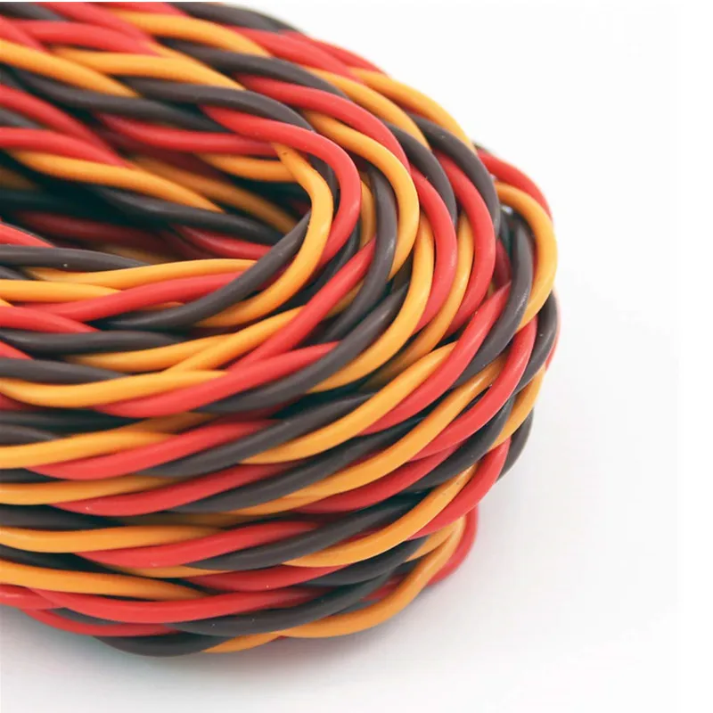 5M 22AWG/26awg 30/60 Core 3 Cách Servo 16 Chân Nối Dài JR Futaba Xoắn Dây Dẫn Dành Cho RC Máy Bay Phụ Kiện