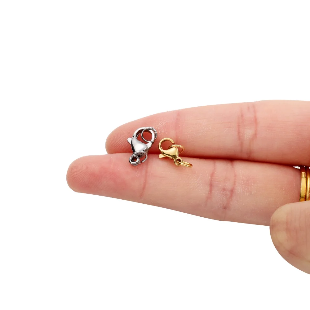 30pcs สแตนเลสสตีลกุ้งก้ามกราม Clasp พร้อมแหวนกระโดดสําหรับ DIY สร้อยคอสร้อยข้อมือเครื่องประดับทําผลอุปกรณ์ CONNECTOR