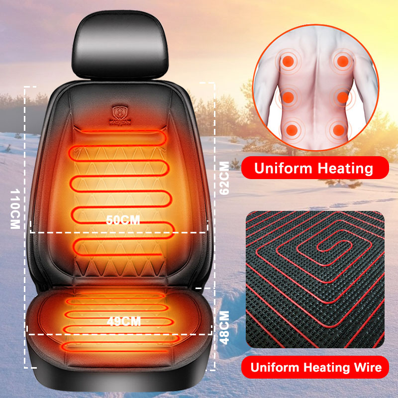 Funda para asiento de coche con calefacción de 12-24v, tela calefactora para asiento de coche rápida de 30'/protector de asiento de coche con calefacción de franela, funda calefactora para asiento de coche de 25W