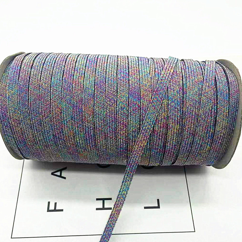 2/5Yard/Lô 6Mm Thun Nơ Dây Vàng Lấp Lánh Thun Spandex Ban Nhạc Cho Sần Viền May Vải tự Làm Quần Áo Phụ Kiện May Vá