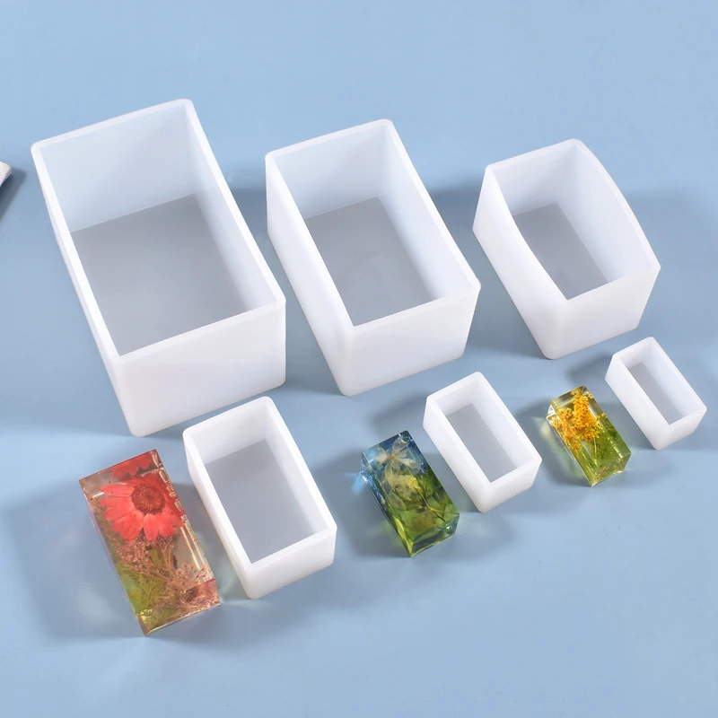 Cuboid Cube เรซินแม่พิมพ์คริสตัลอีพ็อกซี่ซิลิโคนแม่พิมพ์ DIY เครื่องประดับจี้ถาดแม่พิมพ์สแควร์สี่เหลี่ยมผืนผ้าหล่ออุปกรณ์เสริม