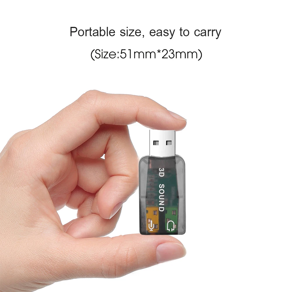Mini zewnętrzny mikrofon USB na 3,5 mm gniazdo słuchawkowe Stereofoniczny zestaw słuchawkowy 3d Adapter audio karty dźwiękowej Nowy interfejs głośnikowy do laptopa