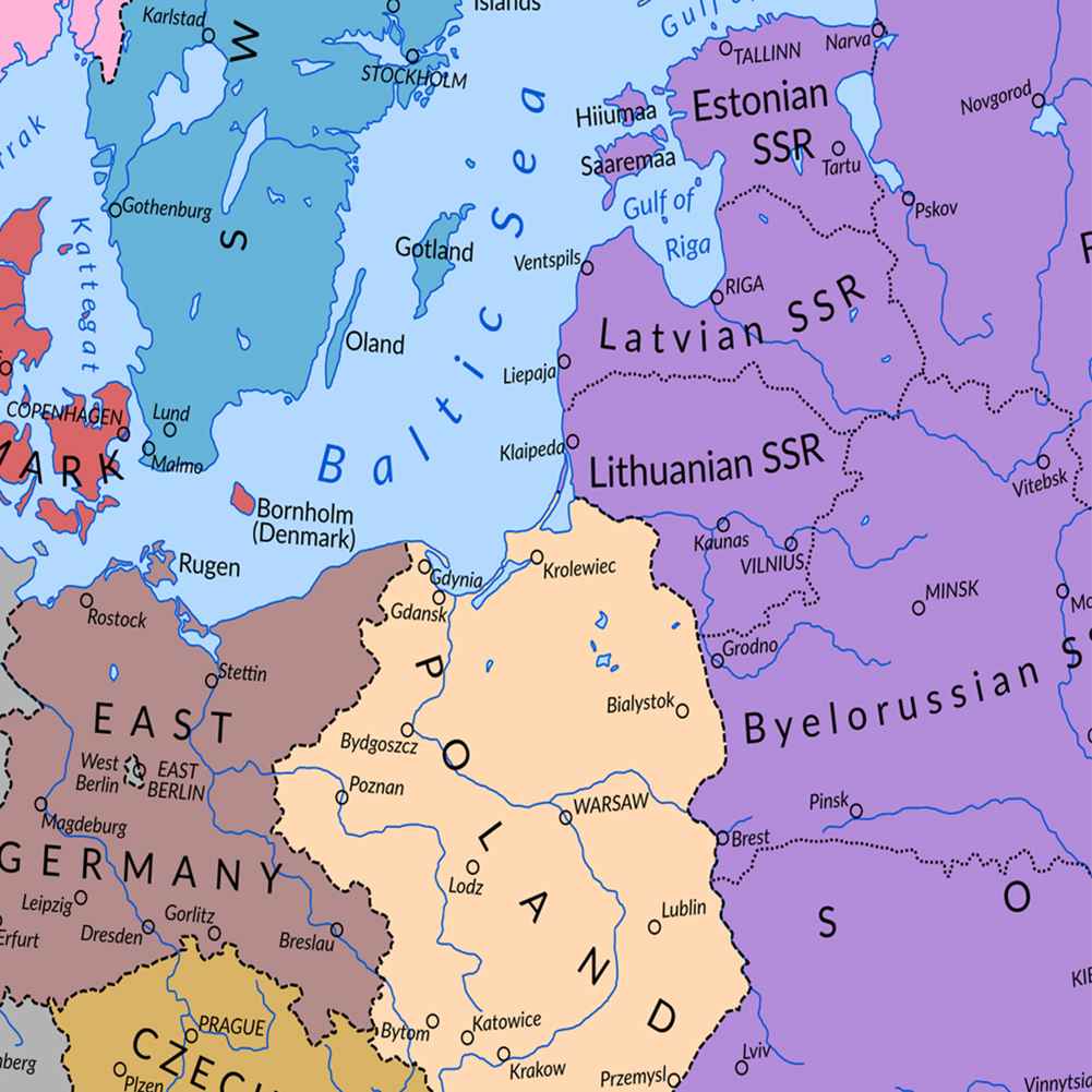 150*150センチメートルヨーロッパの政治地図で1950レトロ壁のポスタービニールキャンバス絵画教室ホーム装飾学用品