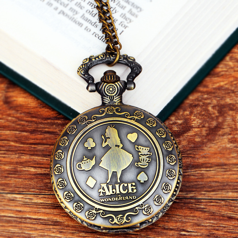 9075 Lớn Châu Âu Và Mỹ Xu Hướng Alice Dreamwalk Xứ Sở Thần Tiên Đầm Đồng Hồ Bỏ Túi Alice Đồng Hồ Bỏ Túi
