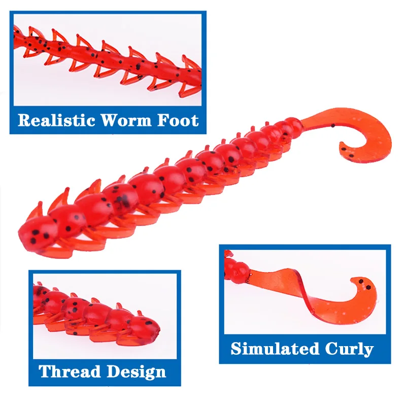 10 Mồi Mùi Con Sâu Mồi Dụ Cá Ấu Trùng Silicone Nhân Tạo Mồi Câu Mềm 6.5Cm 5Cm Bass Pike Jigging Wobbler pesca Swimbaits