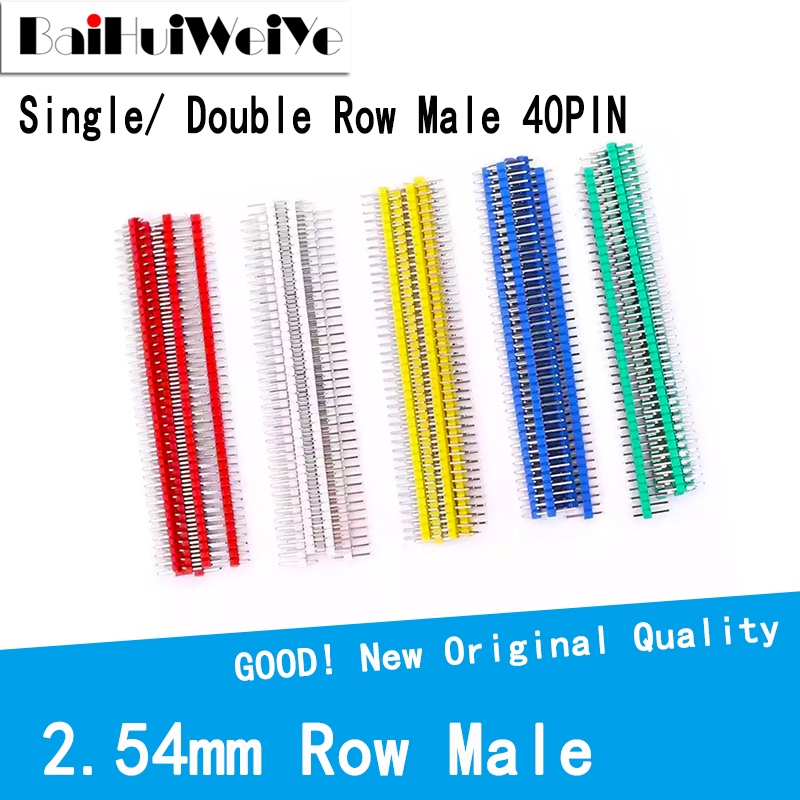 40-контактный 1x40 Однорядный штекер 2x40 двухрядный штекер 2,54 хрупкий штыревой разъем, соединительная лента для Arduino, Набор для творчества