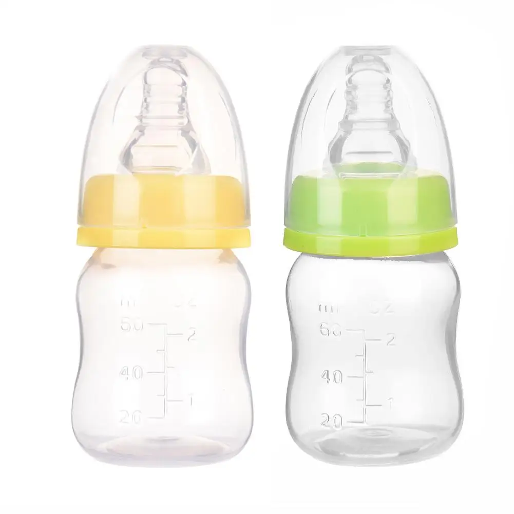 60ML Cho Bé Sơ Sinh Mini Di Động Cho Ăn Điều Dưỡng Bình Không Chứa BPA An Toàn Cho Trẻ Sơ Sinh Điều Dưỡng Núm Vú Chăm Sóc Ăn Trái Cây Sữa chai