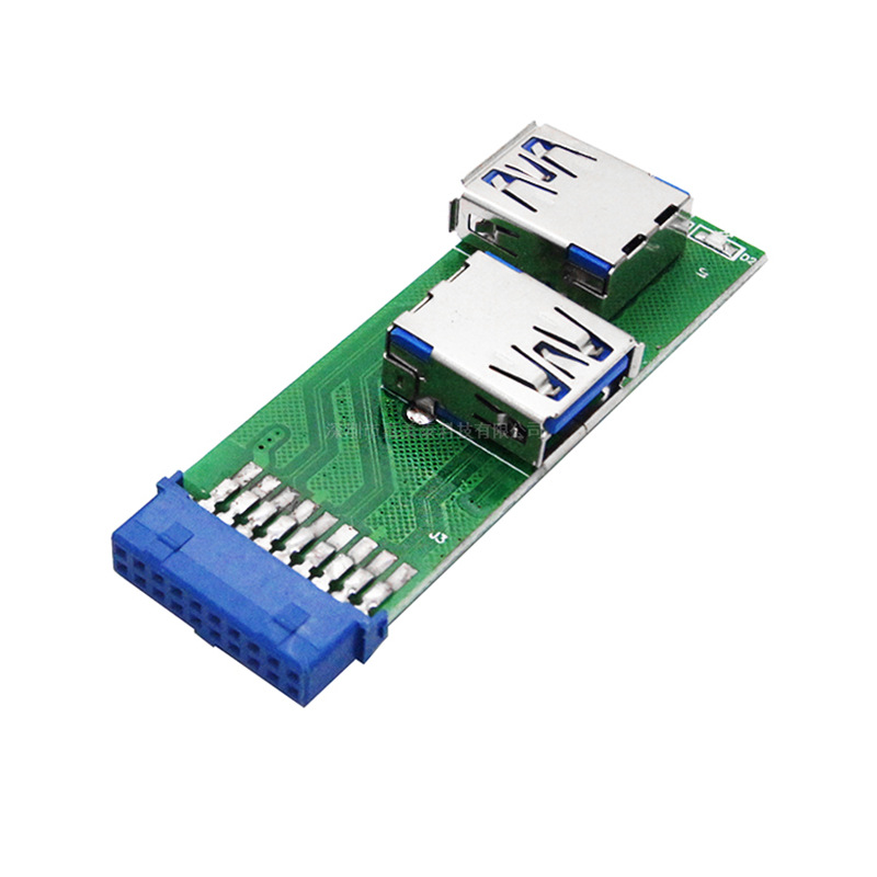 PC Internal USB 3,0 A Perempuan 19Pin Ke USB 3.0 Perempuan Adaptor 20-Pin Motherboard Perempuan Steker Ke USB3.0 Perempuan Port