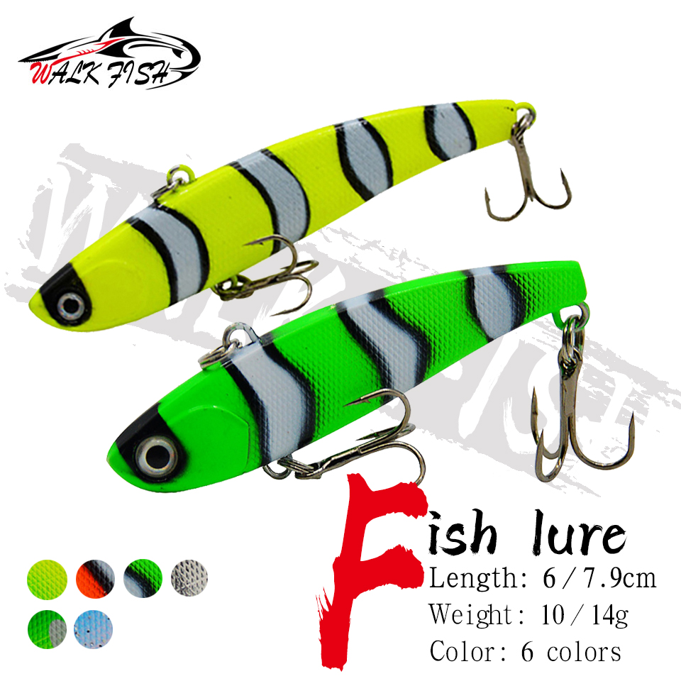 WALK FISH, 1 шт., VIB, 10 г, 14 г, тонущая вибрационная рыболовная приманка, жесткий пластик, искусственная VIB, зимняя подледная рыбалка, приманка для щуки, снасти Isca