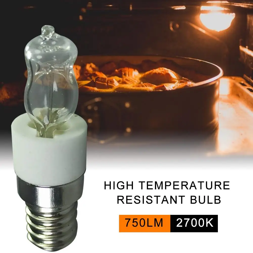 Bombilla de horno E14 de 40W/50W, 110V/220V, alta temperatura, 500 ℃, resistente, lámpara halógena segura, secadora, microondas resistencia horno