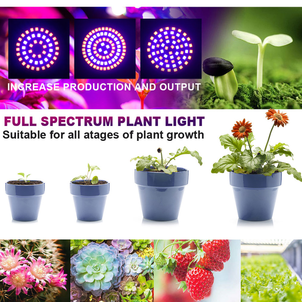 3 pçs/lote led cresce a luz e27 e14 mr16 gu10 led espectro completo estufa hidropônica semeadura crescer planta lâmpada flor iluminação interior