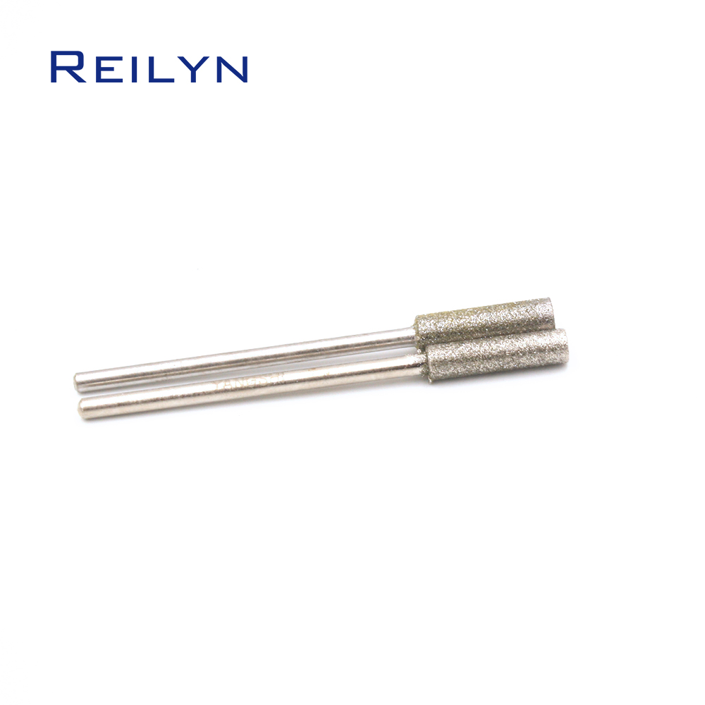 Grit 150 Ultra-long Diamond Grinding Drill Burr Set Polishing Grinding Head Mounted Bits for Dremel Rotary Tools 3mm x1.5-8mm