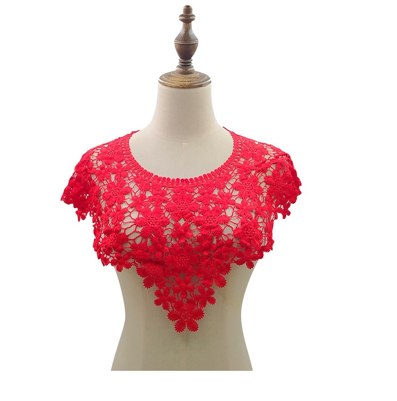 Wasserlöslicher Spitzenkragen, Blumenschal, Weste, Milchseide, Stickerei, Corsage, DIY Spitzenzubehör, gefälschter Kragen