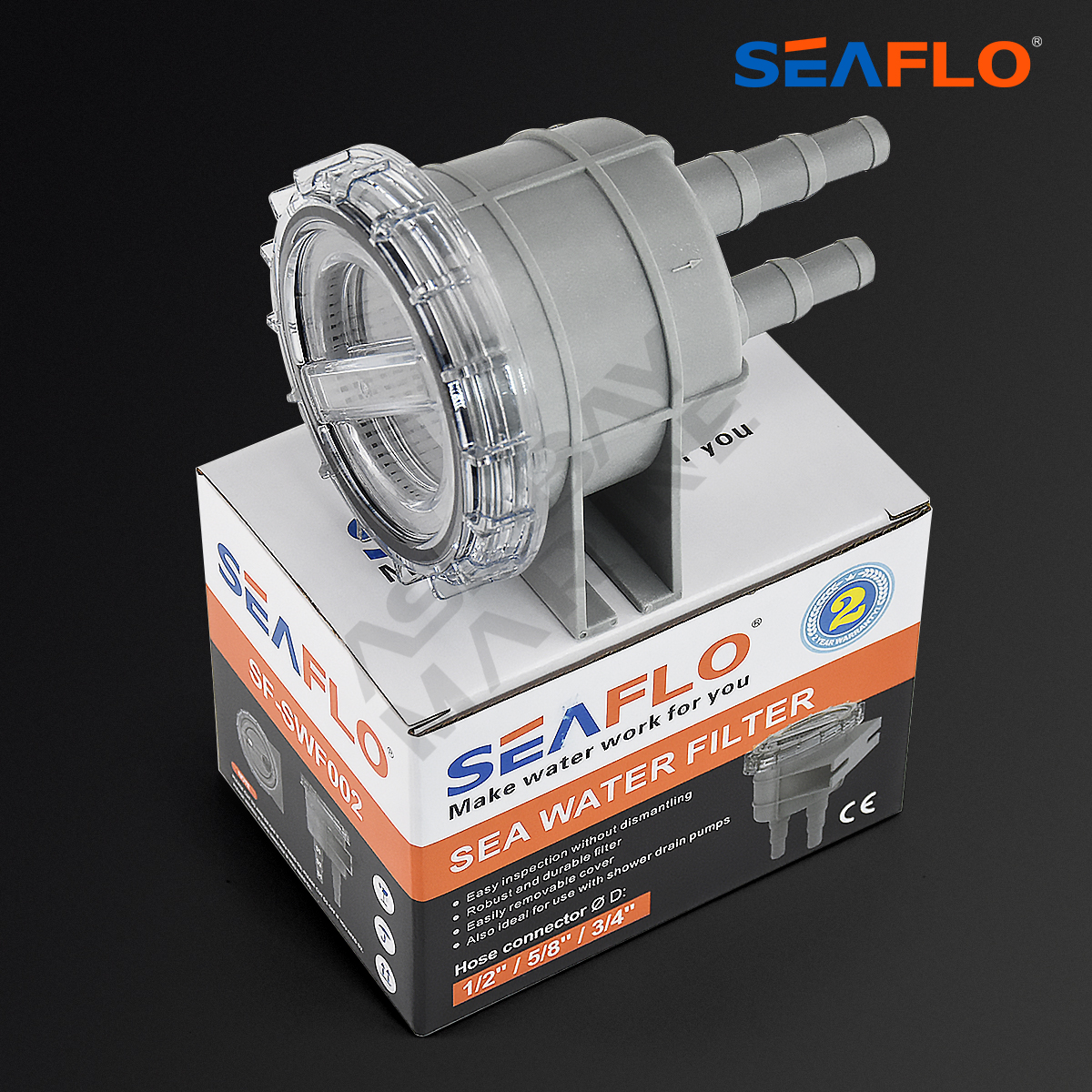 SEAFLO 13 ミリメートル 16 ミリメートル 19 ミリメートル海水フィルターホースサイズ 1/2 "5/8" 3/4" ストレーナーボートマリンエンジンインテーククリーナー SF-SWF002 に適合