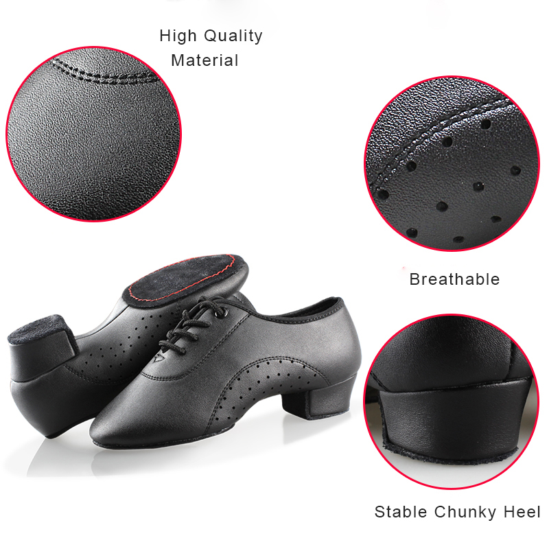 Männer Latin Dance Schuhe Schwarz Low Heels Ballsaal Tanzen Schuhe Jungen Tango Salsa Rumba Moderne Jazz Schuhe