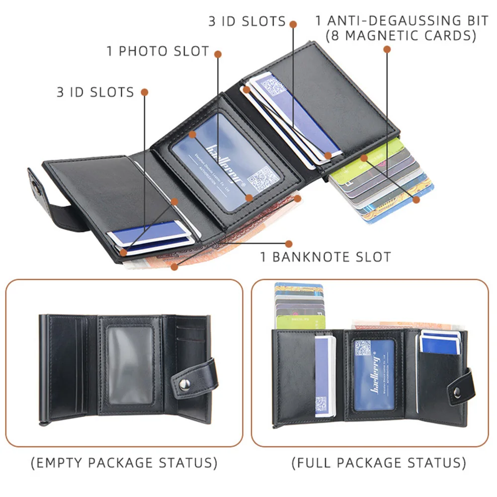 새로운 RFID 남성 카드 지갑 Hasp 작은 카드 지갑 슬림 미니 남성 지갑 높은 Qaulity 카드 클립 사진 홀더 짧은 남성 지갑
