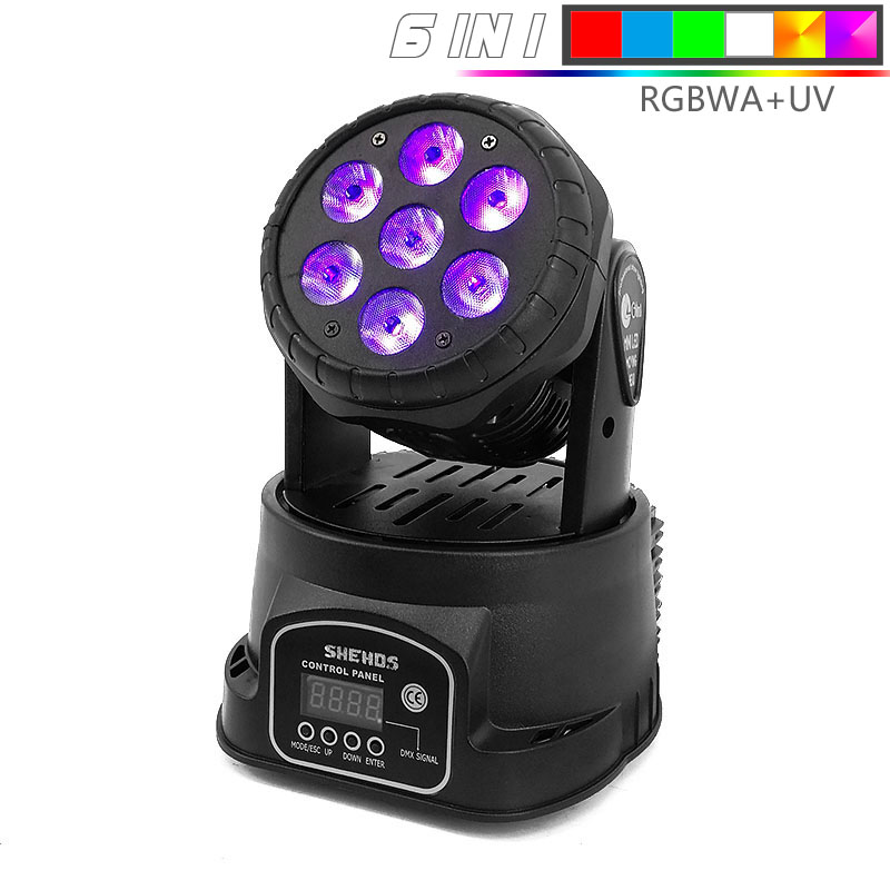 SHEHDS 7x18W LED Moving Head Licht RGBWA + UV 6in1/ 7X12W 4in1 DMX Waschen Licht Für DJ Club Bühne Projektor Disco