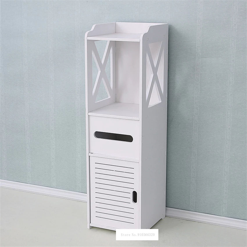 13 Modern Sederhana Tahan Air Lemari Penyimpanan Kamar Mandi Jenis Lantai Toilet Lemari Sisi Kesombongan Rak Penyimpanan Jaringan Multifungsi