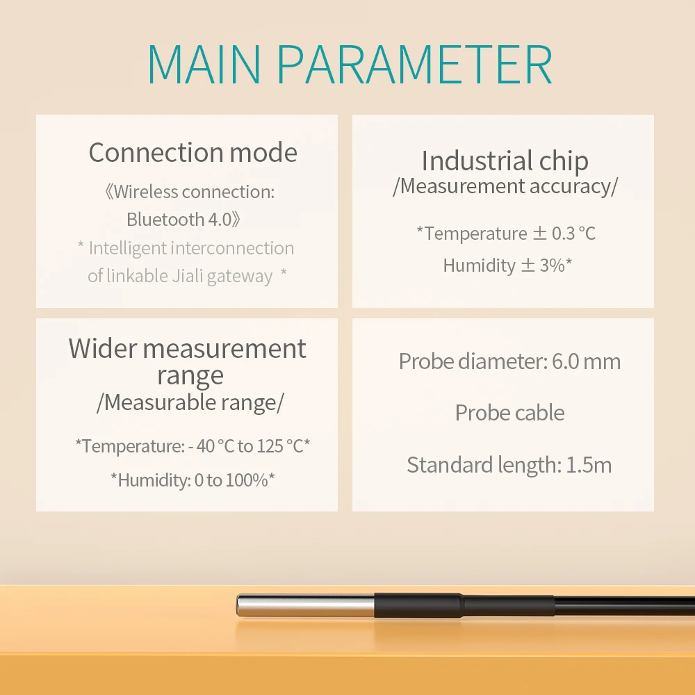 Jaalee JHT-P อุณหภูมิ/ความชื้น/Dewpoint/VPD เซ็นเซอร์ในร่มเมตร Controller การวัดความชื้นไร้สาย