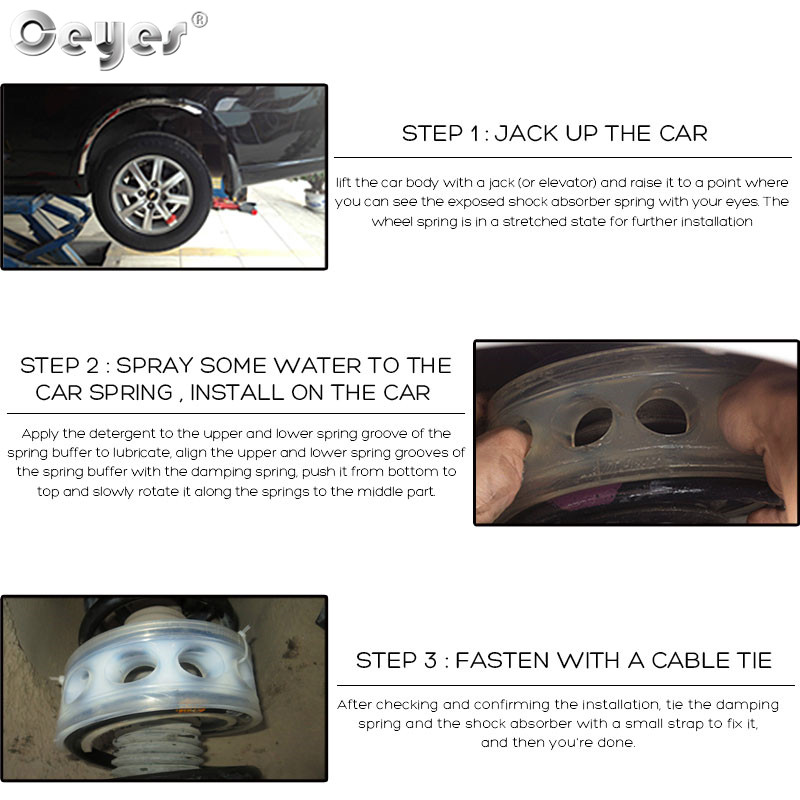 2pcs Car shock absorption buffer rubber modified shocking absorber reinforced ring buffers protection body spring pad