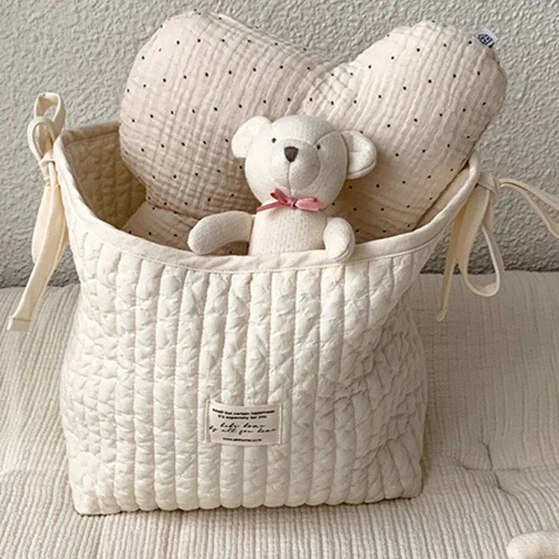 Sacs de rangement multifonctions de grande capacité, solides, pour jouets de bébé en bas âge, sacs à couches en coton pour maman et nouveau-né