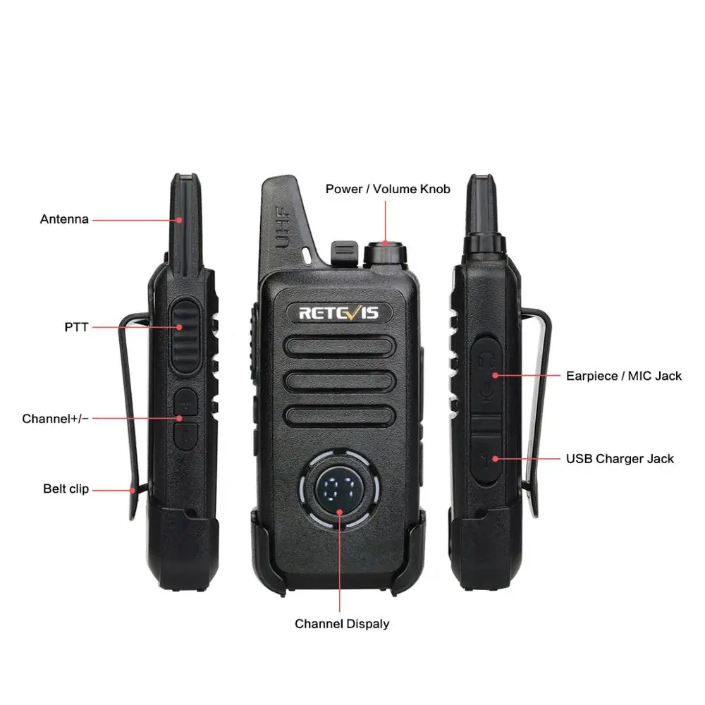Retevis rt22s Mini Walkie Talkie 10 stücke 2w uhf vox verstecktes Display handliches Zwei-Wege-Funk kommunikator Walkie-Talkies Hotel