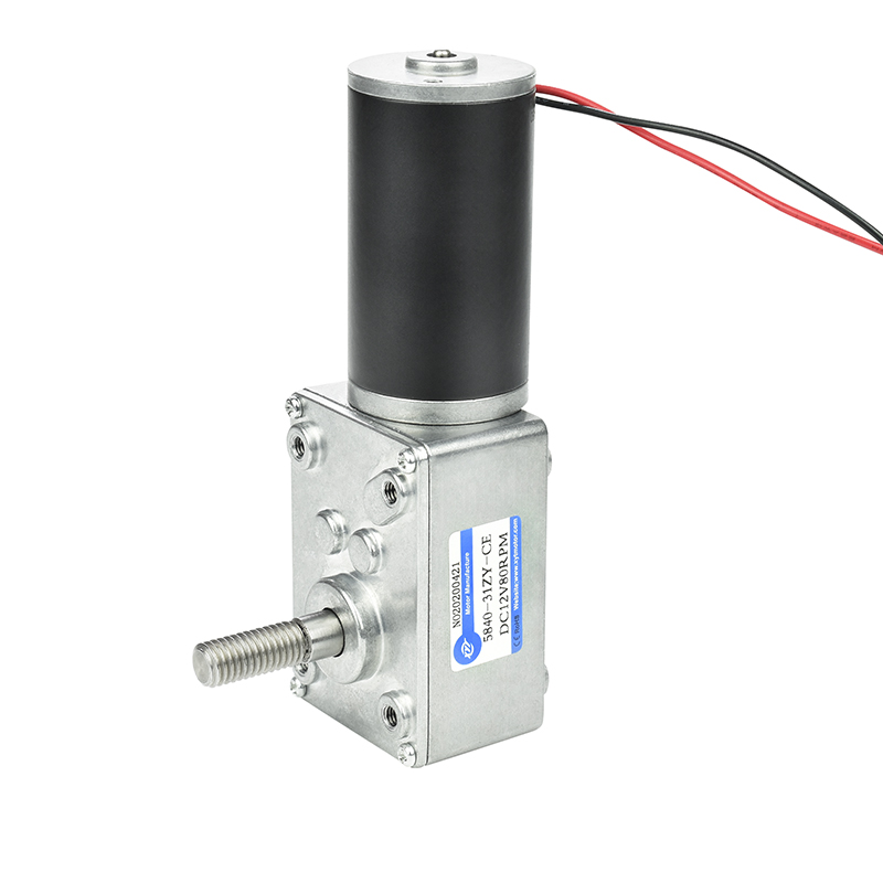 5840-31ZY Miniatur Turbo Worm DC Gear Motor dengan Sekrup M8 Gigi Mengunci Diri 12V 24V DC Motor Listrik 5-470Rpm Braket Hadiah