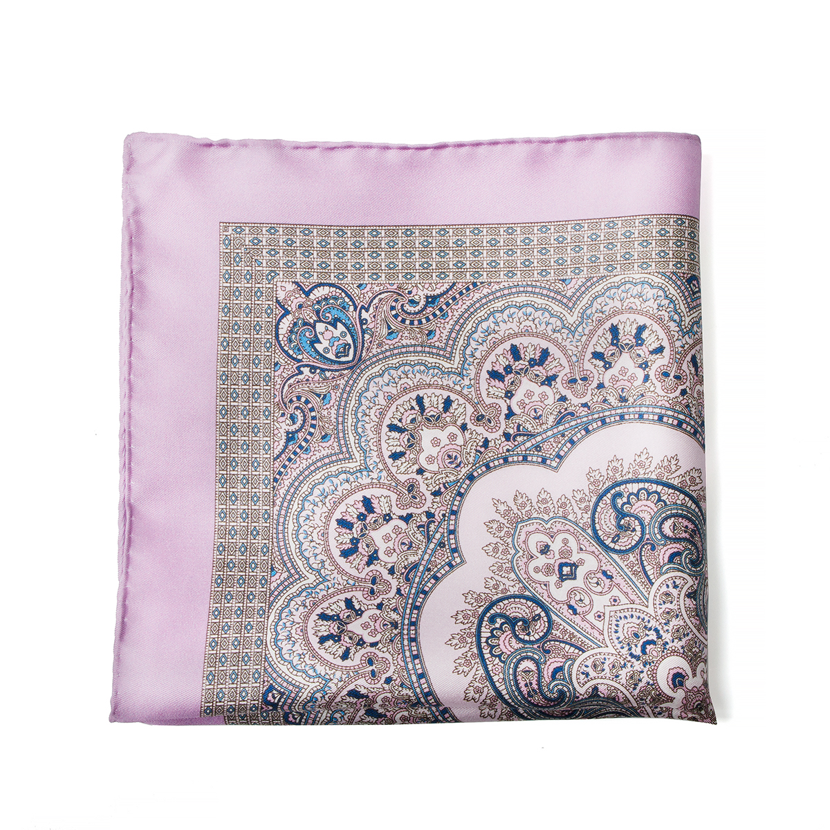 빈티지 스타일 망 100% 실크 페이즐리 플로랄 프린트 손수건, 커스텀 손수건 포켓 스퀘어