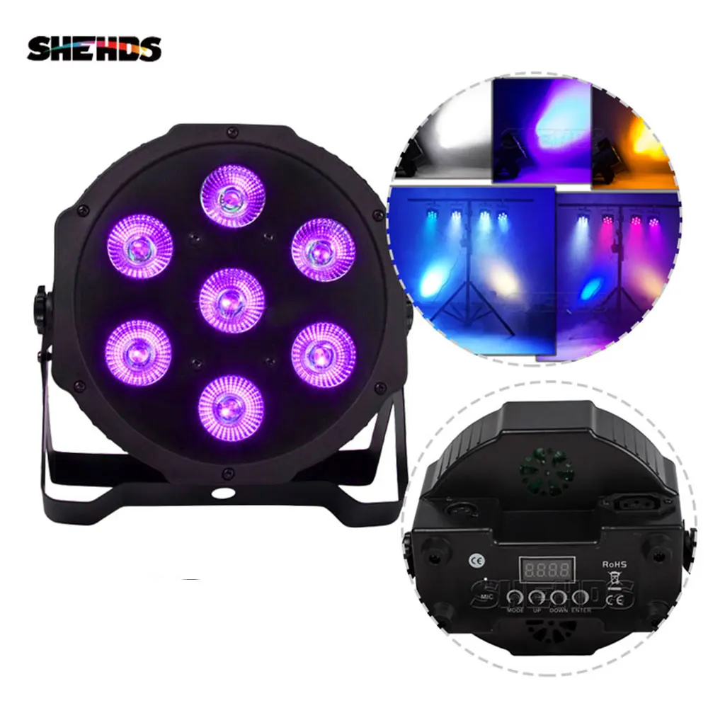 1 peça led 7x18w 7x12w 54x3w 12x3w rgbwa + uv par luz com dmx512 6 em 1 efeito de lavagem de luz de palco dj discoteca mini holofote led 10w