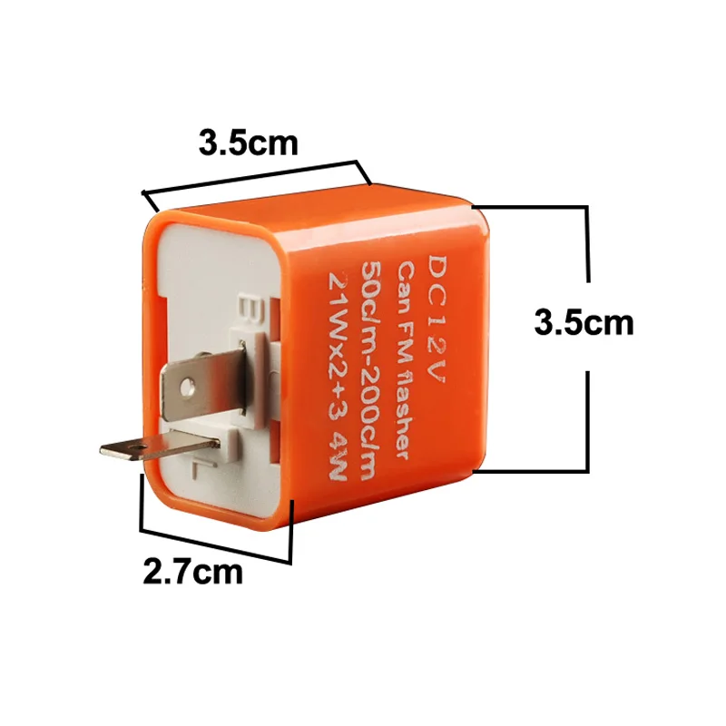 Relé intermitente LED de 12V, frecuencia ajustable de luz de señal de giro, relés intermitentes de 2 pines para accesorios de motocicleta