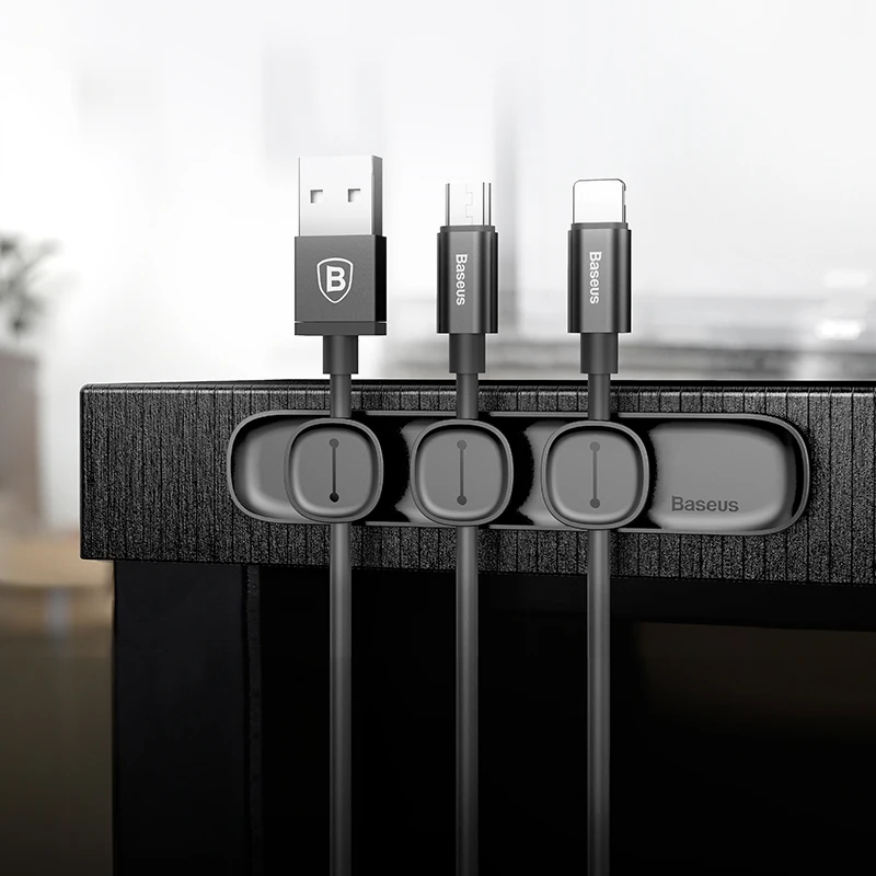 Baseus Từ Tấm Bảo Vệ Cáp Kẹp Máy Tính Để Bàn Ngăn Nắp Cáp Nhà Tổ Chức USB Sạc Cáp Giá Đỡ Quản Lý Cáp